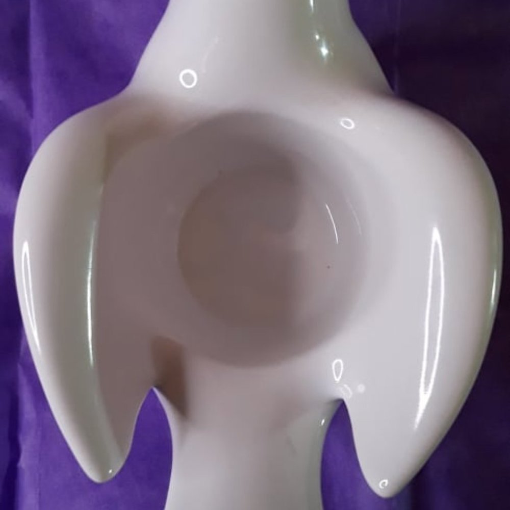 CHRISTMAS POINSETTIA DOVE VOTIVE CANDLE HOLDER - YANKEE CANDLES - 5" x 3" x 2" - Picture 3 of 7
